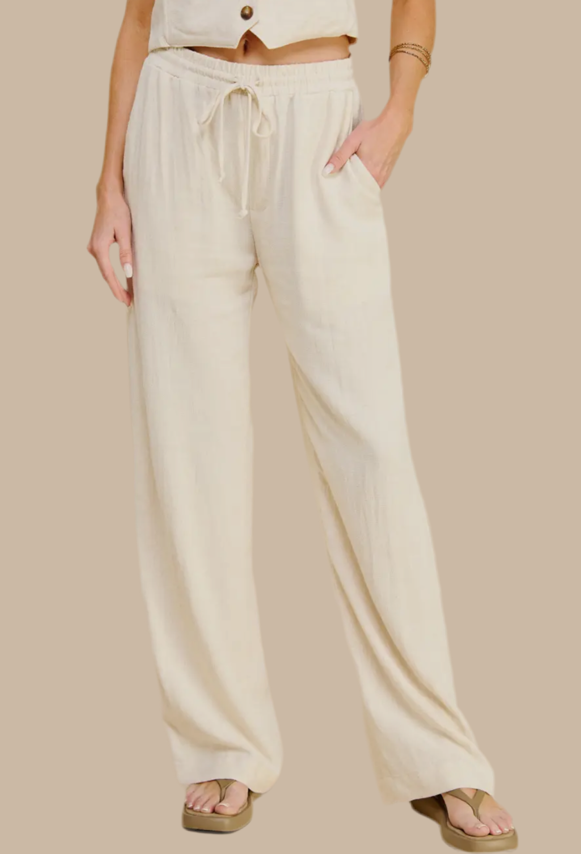 Mia Linen Pants - Oatmeal